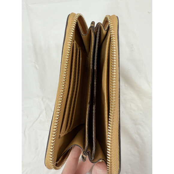 Michael Kors Leather Zip Around Wristlet Wallet butterscotch yellow - Picture 8 of 11